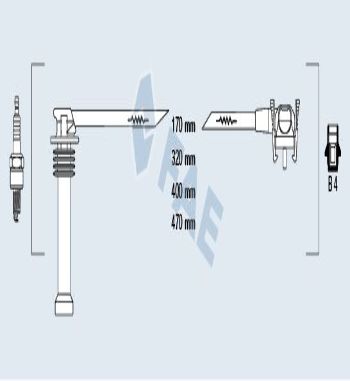 CB154P1 JUEGO COBLES DE BUJIAS FAE 85120 FORD ESCORT, ORION, FIESTA, MONDEO 1.6i/1.8i/2.0i 16v ZETEC 92->