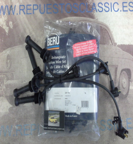 CB155P1 JUEGO CABLES DE BUJIAS BERU ZEF719 FORD ESCORT, ORION, FIESTA, MONDEO 1.6i/1.8i/2.0i 16v MOTOR ZETEC 92->