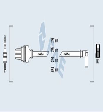 CB157P1 JUEGO CABLES DE BUJIAS FAE 85150 CITROEN AX GTI, ZX, PEUGEOT 106 XSI, 205, 405, 306 MOTOR 1.4 TU