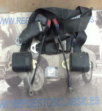 DR25 JUEGO CINTURONES SEGURIDAD DELANTEROS CON ENGANCHES RENAULT 12 TS (DE OCASION)