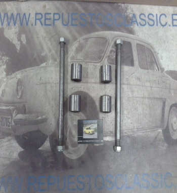 BUJ51 JUEGO EJES BULONES CON CASQUILLOS BRAZOS INFERIORES SUSPENSION DELANTERA RENAULT 4CV, DAUPHINE, GORDINI, ONDINE