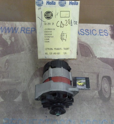 CA291IR ALTERNADOR HELLA 8EL725692001 CITROEN BX, LNA, VISA, C15, TALBOT SAMBA, PEUGEOT 104, 205 (14v. 50A)
