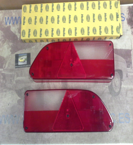 H424P4 JUEGO TULIPAS PILOTOS TRASEROS REMOLQUE CAMION DAF, SCANIA Y OTROS, HELLA 9EL150965001-9EL150966001 (92917-92918)