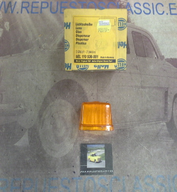 H437P4 TULIPA AMBAR PARA PILOTO INTERMITENTE 2BA003014011 (21022), HELLA 9EL110536001 (92019) 85x85x45mm.