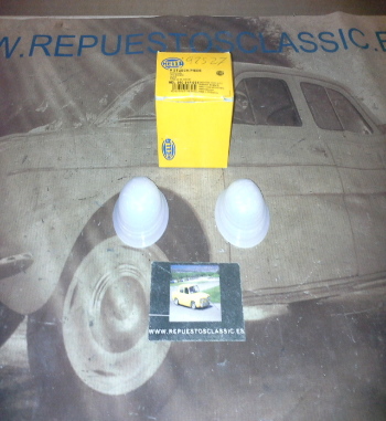 H539P6 JUEGO TULIPAS BLANCO-LECHE PILOTOS POSICION GALIBO REDONDOS 56mm, HELLA 9EL950315031 (92527)