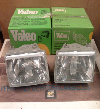 061265-061266 P6+PV1N2 JUEGO FAROS VALEO H4 RENAULT 21 >89, TRAFIC 89> REGULACION POR CABLE