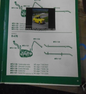 1159 TUBERÍA SALIDA ESCAPE R-4 F6 HASTA FEBRERO DE 1983