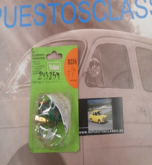 VALEO D254 KIT PLATINOS CONDENSADOR FIAT PANDA MOTOR FIRE DISTRIBUIDOR DUCELLIER