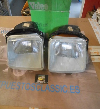 061735/36 JUEGO FAROS CON SOPORTE RENAULT 5, 7, ALPINE, ALPINE TURBO, TURBO ORIGINAL CIBIÉ