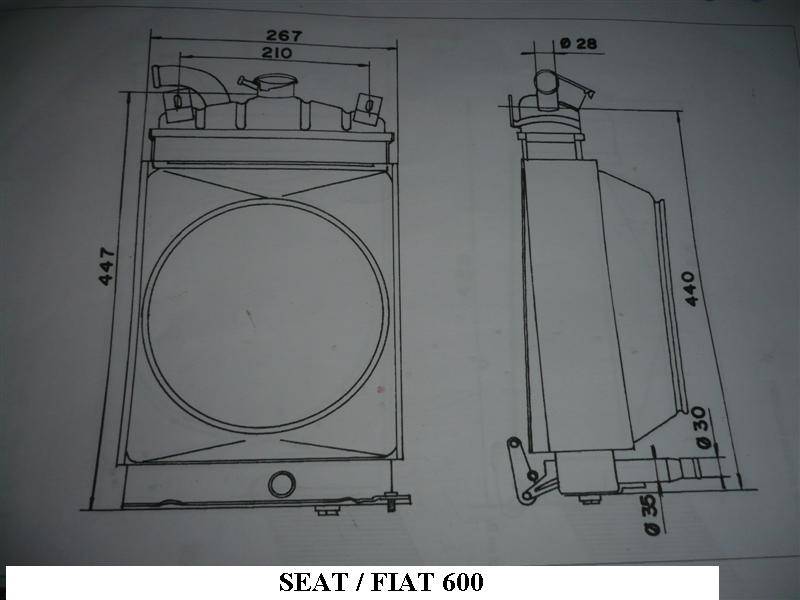 RAM001 RADIADOR MOTOR SEAT 600 INTERCAMBIO 2 AÑOS GARANTÍA
