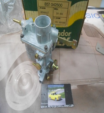 CS-4* CARBURADOR SOLEX 28 IBS RENAULT 4 MODELO 68 SIN TUBO DEPRESOR