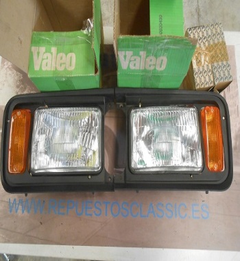 OFI08 BLOQUES ÓPTICOS COMPLETO SEAT 124 FL FARO H4, PILOTOS, SOPORTES Y BISELES
