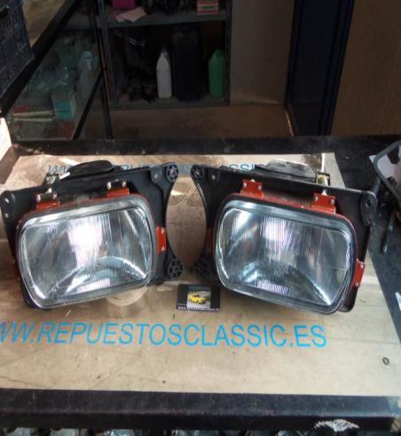 ISE08* JUEGO FAROS COMPLETO PASA SEAT 131 1ª SERIE FOCO EUROPEO E9 CON SOPORTES