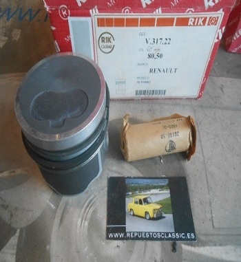 127 JUEGO PISTONES RENAULT CLIO, 19, 21, MEGANE, EXPRESS, KANGOO 1.9 D, TD MOTORES F8Q, C7/732/742 1870 cc 80 mm +0.50 PISTON GR
