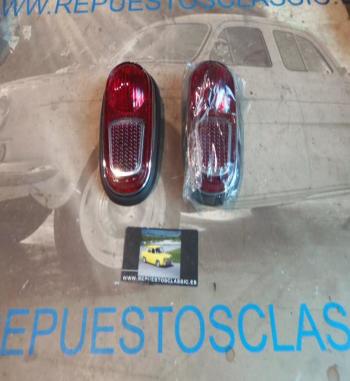 IRE534 JUEGO TULIPAS CON BASE CROMADA Y GOMA PILOTOS TRASEROS RENAULT ONDINE, DAUPHINE, GORDINI