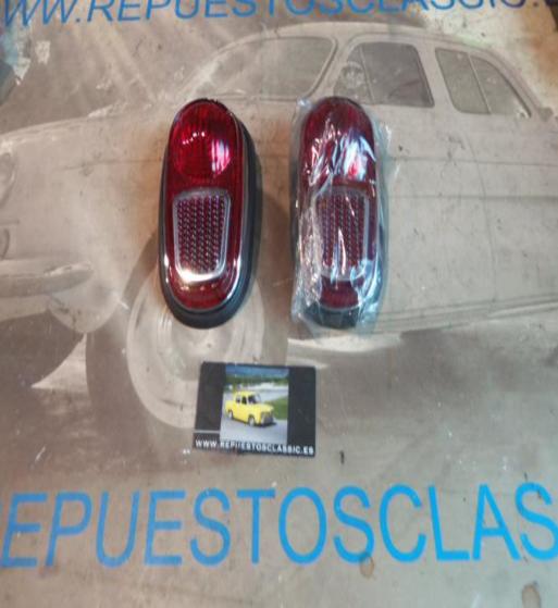 IRE534 JUEGO TULIPAS CON BASE CROMADA Y GOMA PILOTOS TRASEROS RENAULT ONDINE, DAUPHINE, GORDINI
