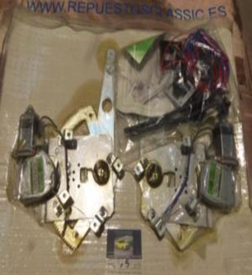 FD04P7 JUEGO ELEVALUNAS ELECTRICOS FORD FIESTA 3/89> PUERTAS TRASERAS  INCLUYE KIT DE INSTALACION COMPLETO