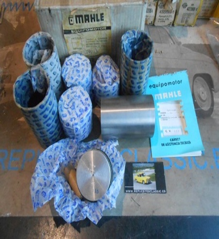 132 EQUIPO MOTOR PISTONES Y CAMISAS SEAT 600 D, E, L MAHLE 62 mm STD