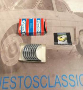CAS128  JUEGO CASQUILLOS DE BIELA 0,10 SEAT 124, 131, MOTOR 1,200 Y 1430 2 AGUJEROS DESCENTRADOS