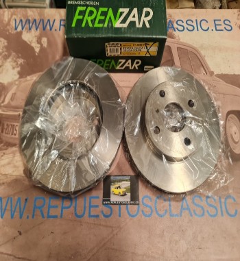 PFR01 613298V JUEGO DISCOS FRENO VENTILADOS TOYOTA CELICA 1.6 i 236 mm ANTIGUO STOCK FRENOS ZARAGOZA