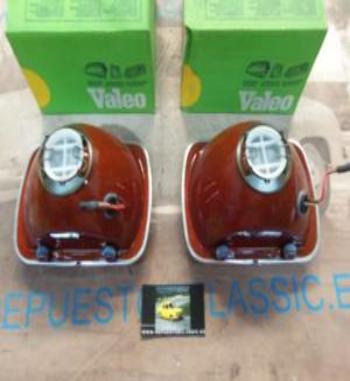 61691 PV1N2 JUEGO FAROS DELANTEROS FOCO EUROPEO CON LUZ DE POSICION CITROEN 2CV, AK, AKS. VALEO