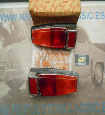 IRE347 JUEGO PILOTOS TRASEROS CROMADOS RENAULT 8, ALPINE A110 , R8 GORDINI MARCA KIMBY