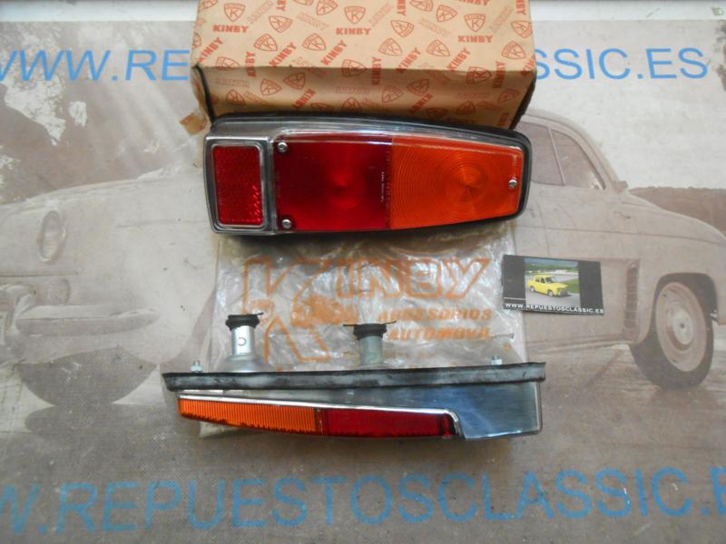 IRE347 JUEGO PILOTOS TRASEROS CROMADOS RENAULT 8, ALPINE A110 , R8 GORDINI MARCA KIMBY