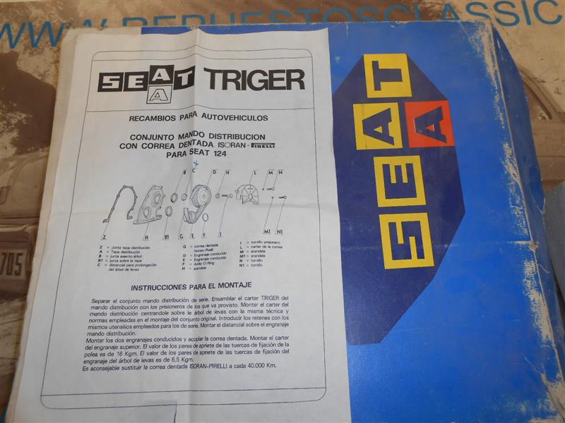 D020 KIT DISTRIBUCION CORREA TRIGER SEAT 124, 1200 SPORT, 128, FURA CRONO