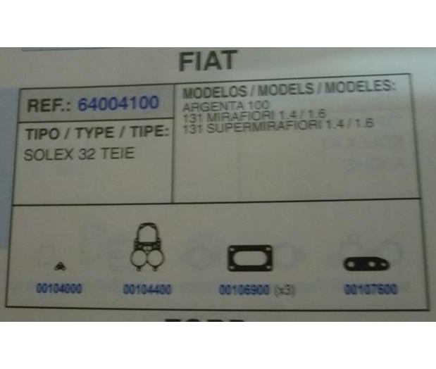 4100 KIT JUNTAS CARBURADOR SOLEX 32 TEIE 32 EIES