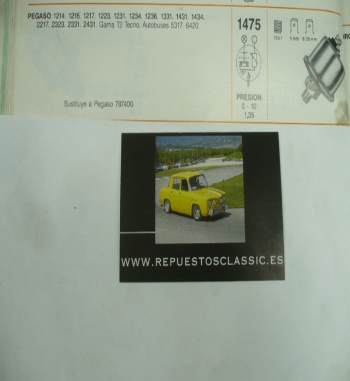 1475 TRANSMISOR ACEITE CAMION PEGASO PRESION 0-10 1.35
