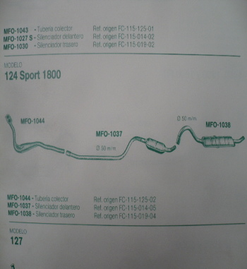 1038 SILENCIOSO TRASERO SEAT 124 SPORT 1800 50 mm