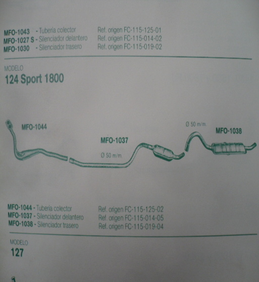 1038 SILENCIOSO TRASERO SEAT 124 SPORT 1800 50 mm