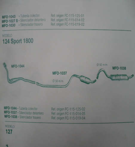 1038 SILENCIOSO TRASERO SEAT 124 SPORT 1800 50 mm