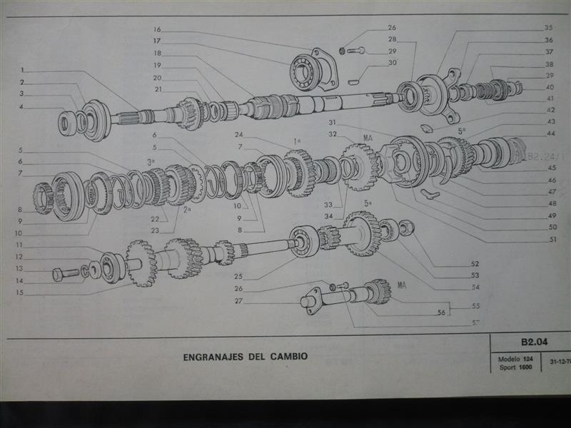 DESPIECE CAJA CAMBIOS SEAT 124 SPORT, 131, 132, 1430 5V