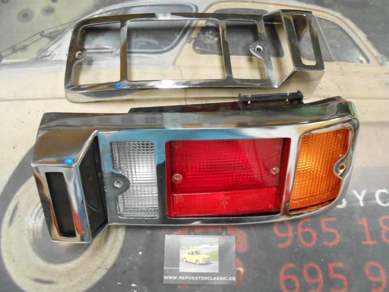BI123 JUEGO BISEL PROTECTOR PILOTOS TRASEROS SEAT 127 2ª SERIE CROMADO