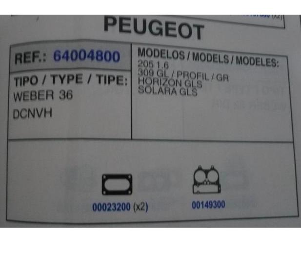 4800 KIT JUNTAS CARBURADOR WEBER 36 DCNVH
