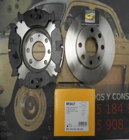 KZ800033 KIT DISCOS Y PASTILLAS DE FRENO DELANTERO OPEL ASTRA 1.4I, 1.4IS AUTOMAT, 1.6I C  91 -->