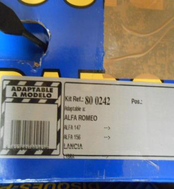 KZ800041 KIT DISCOS Y PASTILLAS DE FRENO DELANTERO SEAT CORDOBA 1.4I 94 -->, IBIZA 1.0I, 1.3I 93 -->, GOLF MKI 1.1, 1.3, GOLF MK