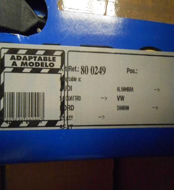 KZ800249 KIT DISCOS Y PASTILLAS DE FRENO TRASERO SEAT ALHAMBRA 96 -->, FORD GALAXY 95 -->, VOLKSWAGEN SHARAN 95 -->