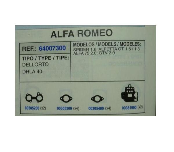 7300 KIT JUNTAS CARBURADOR DELLORTO DHLA 40