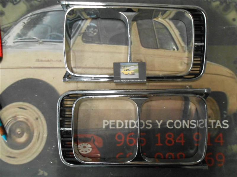 BI18 JUEGO CERQUILLO BISEL FARO SEAT 1430 CROMO-NEGRO