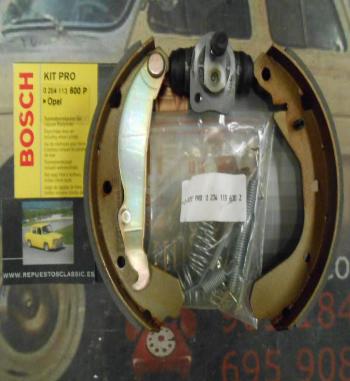 0204113600 KIT FRENO TRASERO BOSCH OPEL CORSA 1.0 85--> , KADETT D 1.2 , KADETT E 1.2 , 1.3 , 1.4 91-->
