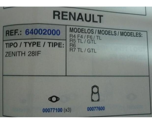 2000 KIT JUNTAS CARBURADOR ZENITH 28 IF