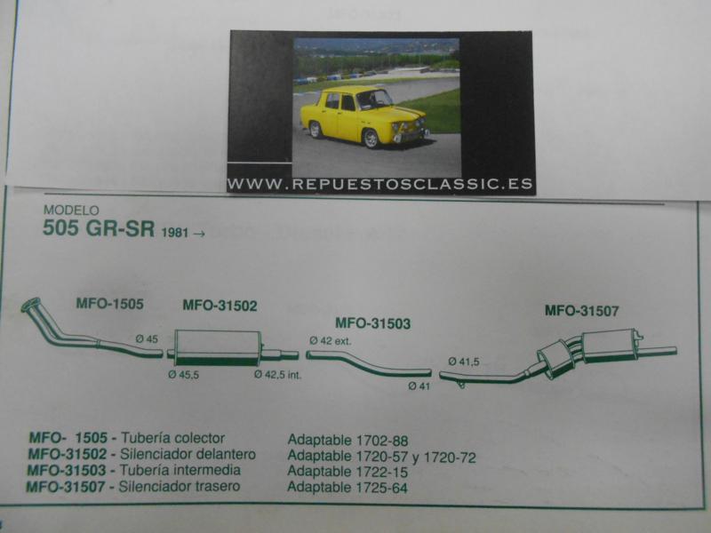 31507 P4 SILENCIOSO ESCAPE TRASERO PEUGEOT 505 81->