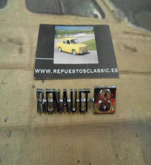 ANA283 ANAGRAMA RENAULT 8 METAL CROMADO 78x17mm