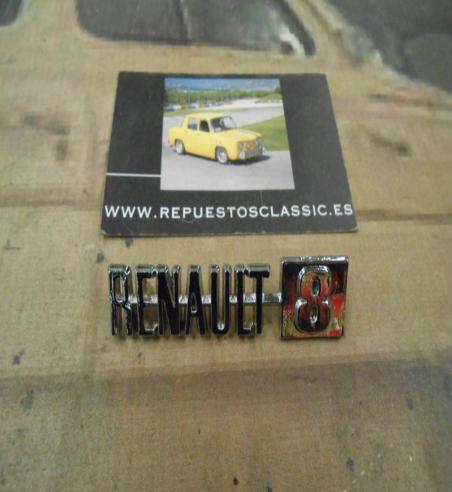 ANA283 ANAGRAMA RENAULT 8 METAL CROMADO 78x17mm