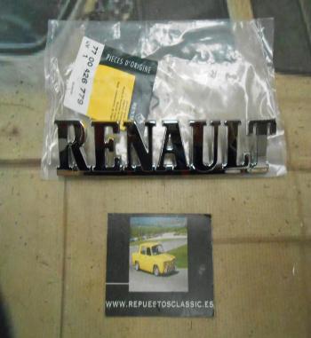 ANA347 ANAGRAMA RENAULT PLASTICO CROMO 175x32mm ORIGINAL