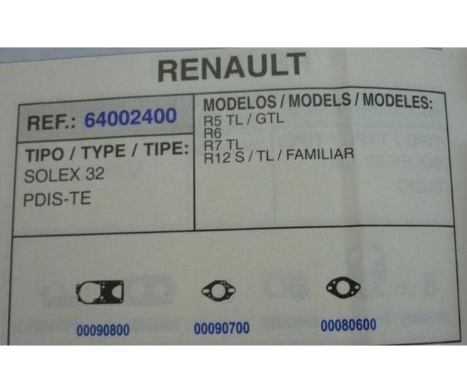 2400 KIT JUNTAS CARBURADOR SOLEX 32 PDIS-TE